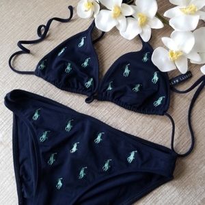 Embroidered logo bikini set